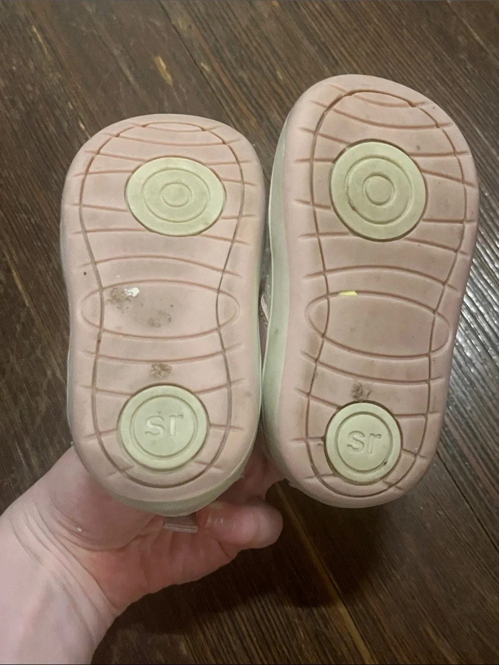 Stride Rite 360 Pink, Cream and Gray Girls' Velcro Lace Sneakers